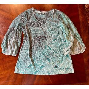 JM Collection Paisley and Sparkle Top